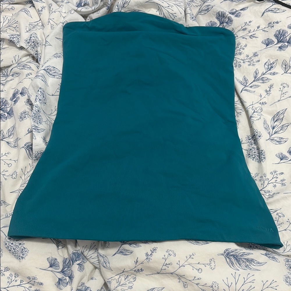 Teal Strapless Top